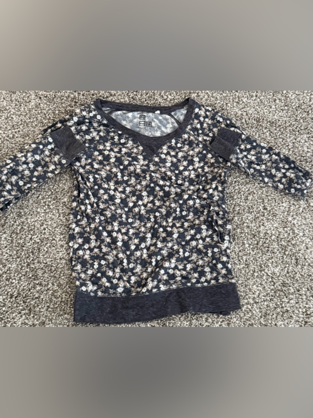 Nollie Floral Long Sleeve Knot Shirt ~ Size S